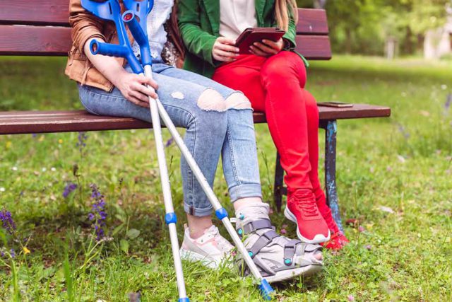 Woman With Broken Foot